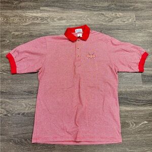 Sea Palms by Hartwell Hilton Head Golf Polo Shirt Red White Check Cotton Large
